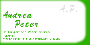 andrea peter business card